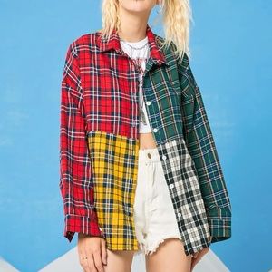 New color block flannel